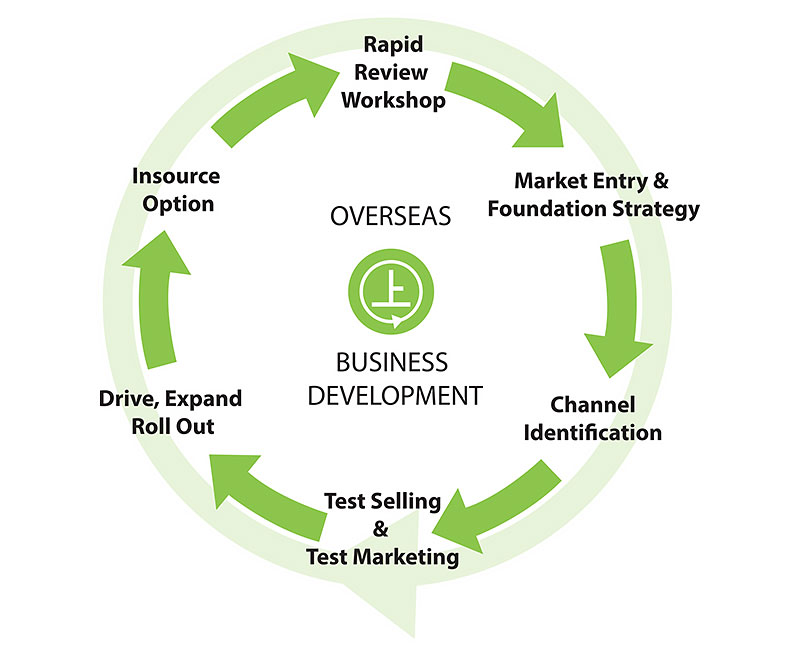 Export sales Overseas Business Development Diagram